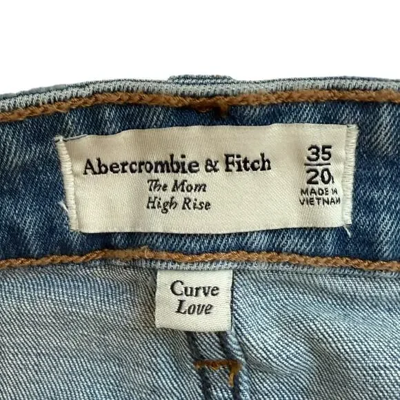 NWT Abercrombie & Fitch The Mom High Rise Curve Love Jeans Size 35 / 20R - Picture 8 of 12